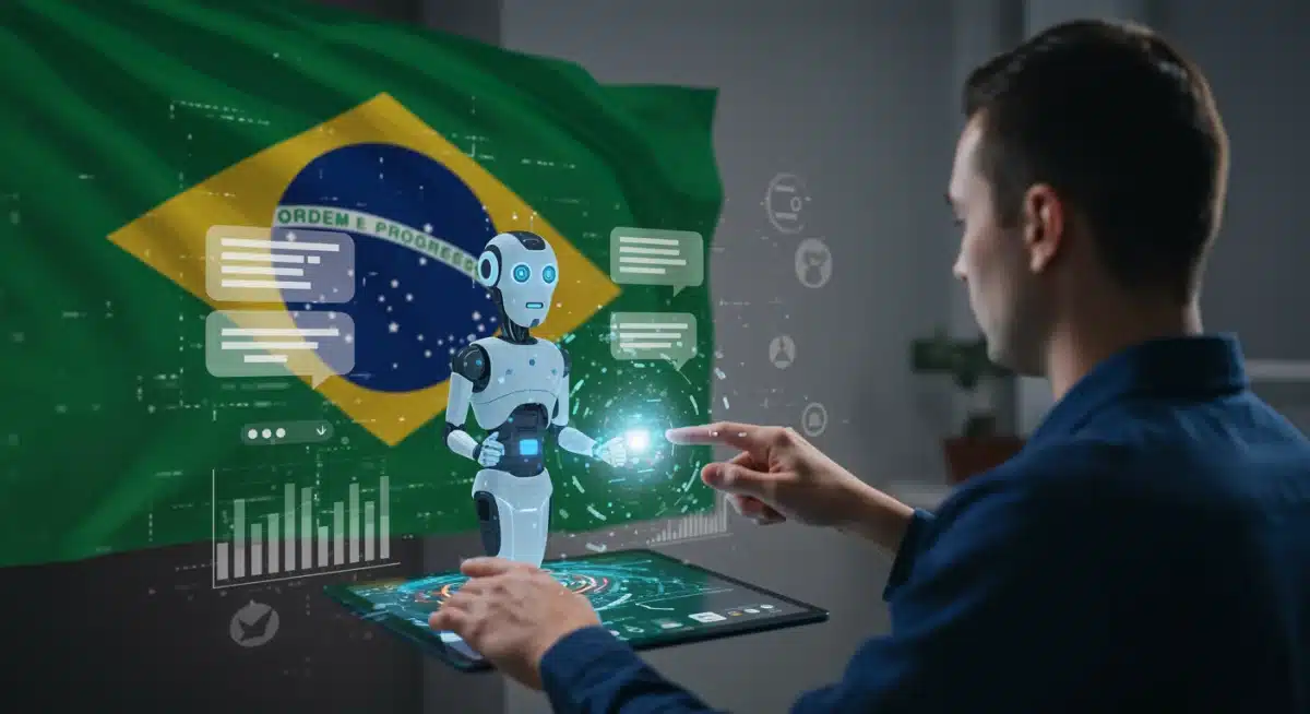 Chatbot de IA Generativa personalizando atendimento ao cliente no Brasil.