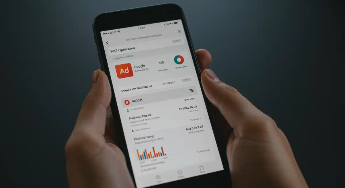 Tela de smartphone exibindo campanha de Google Ads otimizada para afiliados