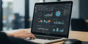 Painel do Google Analytics 4 com gráficos e dados, simbolizando análise de marketing avançada.