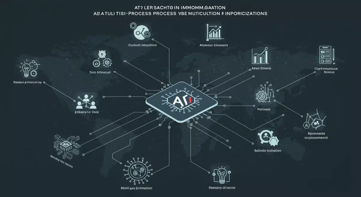 Infográfico detalhado sobre as etapas da implementação de IA na otimização de processos empresariais.