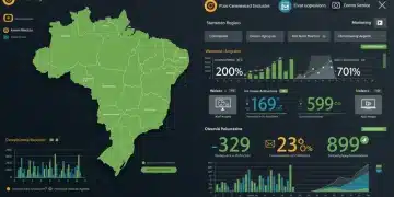 Painel de marketing digital com métricas de geração de leads para o mercado brasileiro 2025