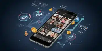 Pessoas interagindo com conteúdo criativo no TikTok, representando marketing digital e vendas em 2025.