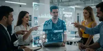 Profissionais brasileiros colaborando em inovação de serviços para crescimento acelerado