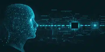 Representação visual da Inteligência Artificial Explicável (XAI) com elementos de transparência em redes neurais e dados, simbolizando a superação da 'caixa preta' no contexto brasileiro.