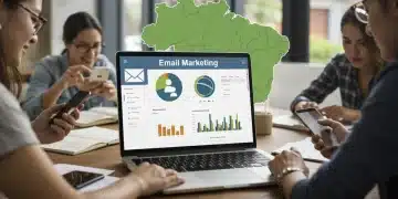 Dashboard de e-mail marketing com gráficos de engajamento no Brasil
