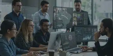 Equipe remota brasileira colaborando em projeto com ferramentas digitais.