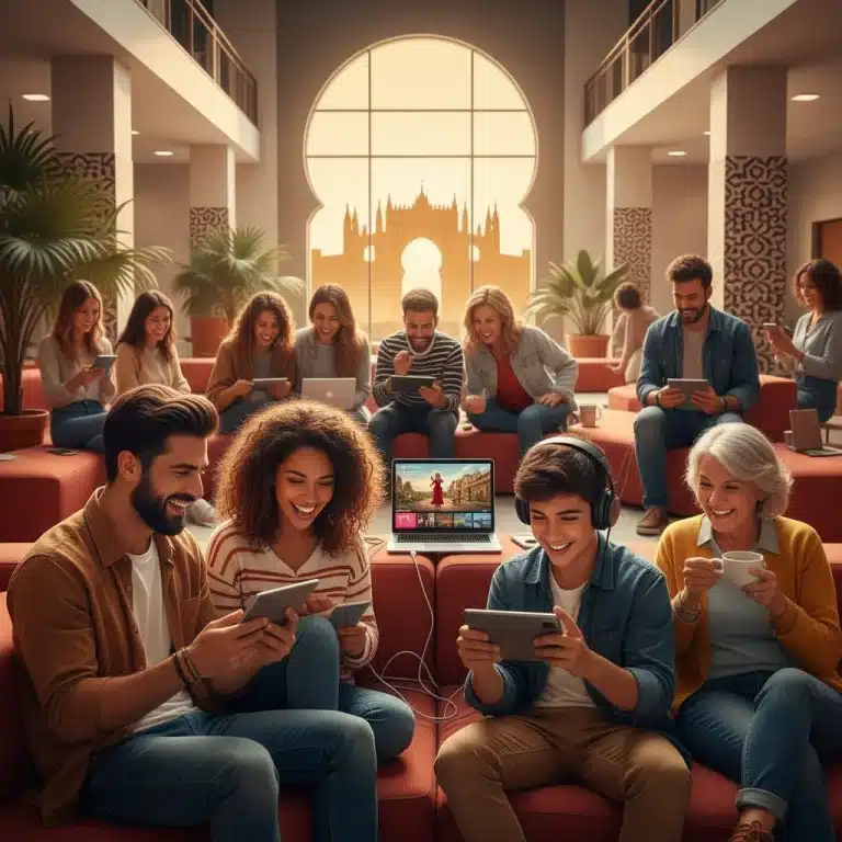 Audiencia española interactuando con contenido de vídeo marketing en dispositivos móviles y ordenadores