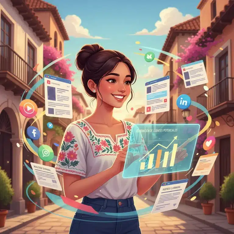 Gráfico de crecimiento de leads y estrategias de marketing de contenidos para PYMES en España