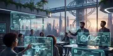 Innovadores brasileños colaborando con IA generativa para el desarrollo de productos en 2026.