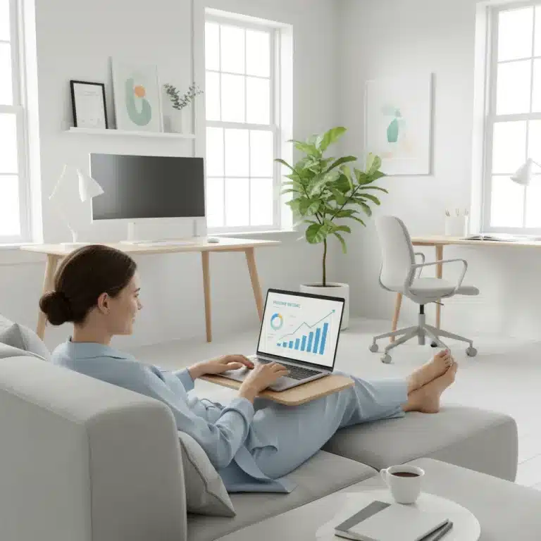 Persona generando ingresos pasivos con marketing de afiliación en 2026