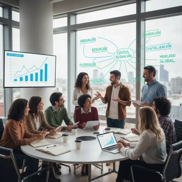 Profesionales de PYMES españolas innovando y optimizando procesos en un entorno colaborativo.
