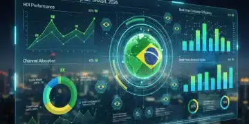 Painel de controle de automação de marketing com gráficos e dados para o mercado brasileiro