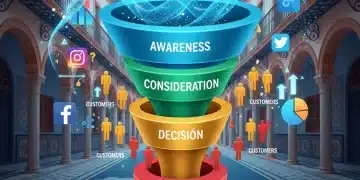 Embudo de ventas digital con Inbound Marketing en España, mostrando la progresión de leads a clientes.