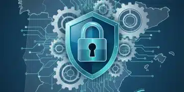 Nuevas Regulaciones Privacidad España 2026: Guía Esencial Negocios Online Icono de seguridad de datos con mapa de España y el año 2026, representando nuevas regulaciones de privacidad.